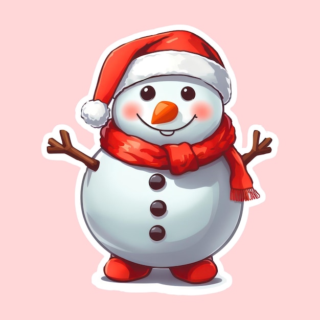 Christmas Sticker Cartoon Character Generative Ai