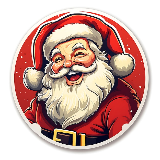 Photo christmas sticker of a happy santa claus generative ai tools