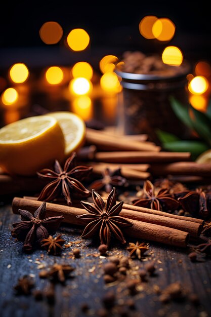 christmas still life with spices