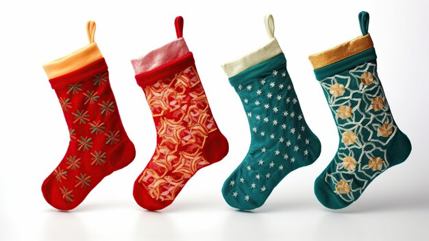 Christmas stockings isolated on white or transparent background AI Generated