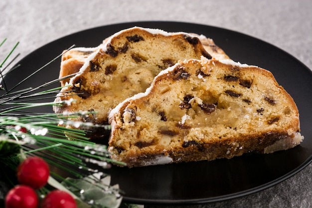 Christmas stollen fruit slice