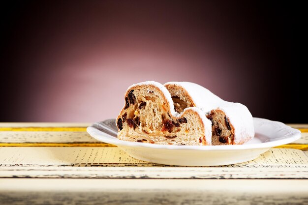 Christmas Stollen on a plate