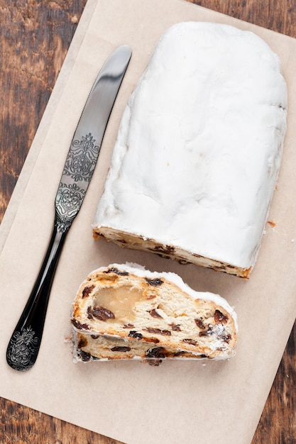 Christmas Stollen Vertical top view