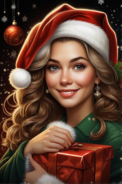 Christmas Style portrait young girl wallpapers Christmas Trees Wallpapers