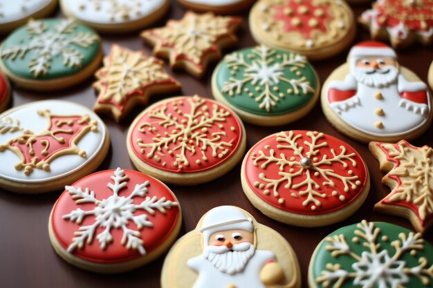 Photo christmas sugar cookies with royal icing