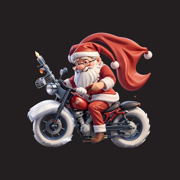 写真 クリスマスtシャツのデザイン 黒い背景の赤いモーターサイクル