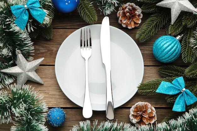 Christmas table place setting