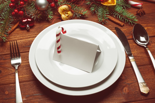 Christmas table place setting