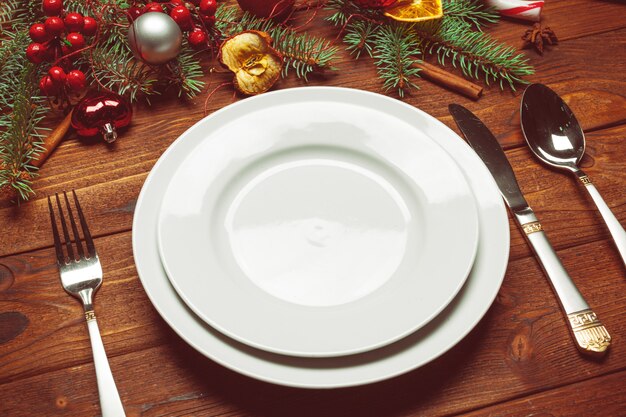 Christmas table place setting