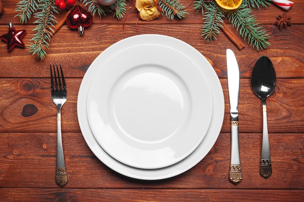 Christmas table place setting