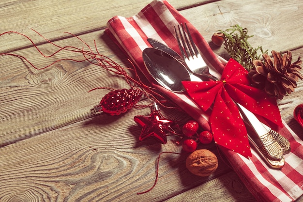 Christmas table place setting