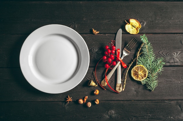 Christmas table place setting