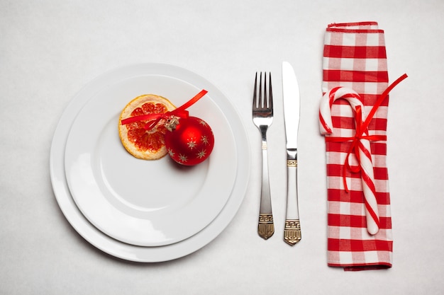 Christmas table place setting