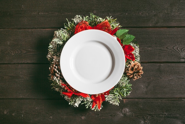 Christmas table place setting