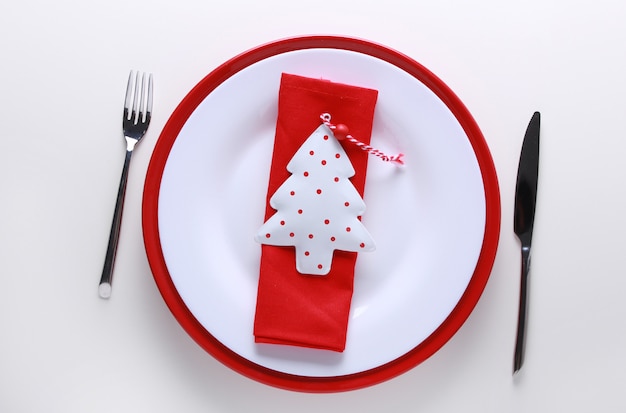 Christmas table place setting