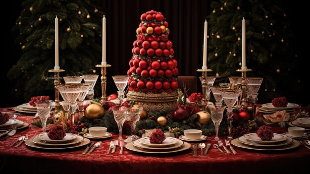 Christmas table setting holiday