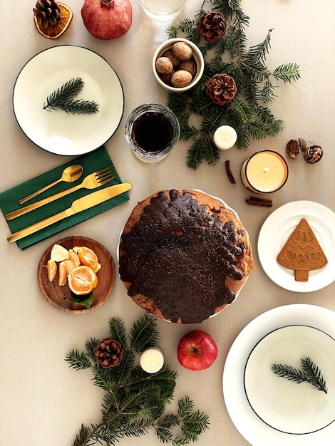 Photo christmas table setting