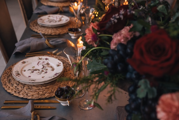 Photo christmas table setting