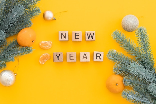 Christmas Tangerines tangerines on a yellow background