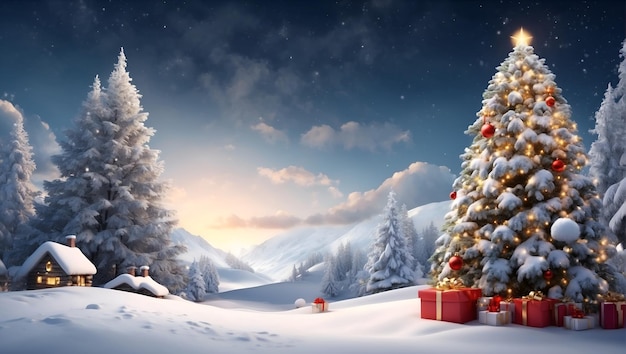 クリスマス・テンプレート 雪の杉 クリスマス・ツリー