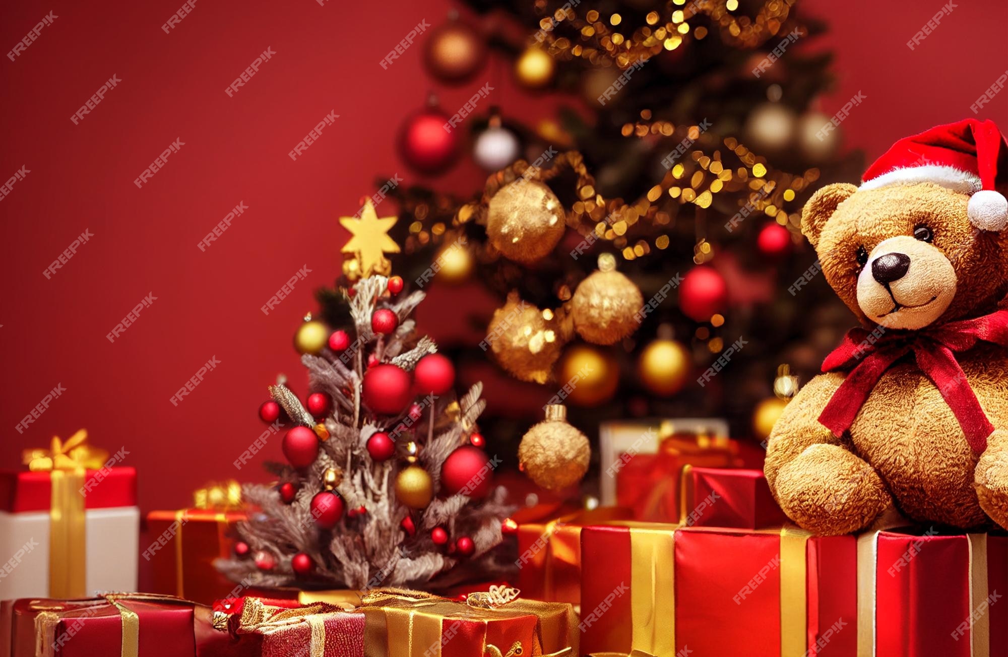 christmas teddy bear wallpaper