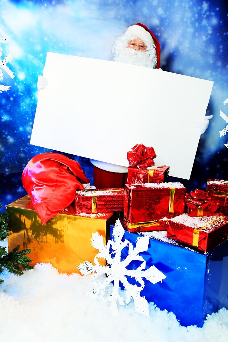 फोटो christmas theme santa gifts snowy design