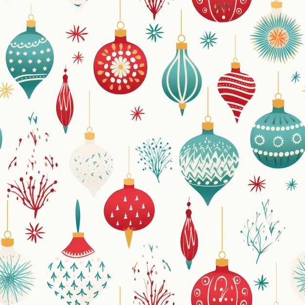 Photo christmas themed seamless pattern for christmas background