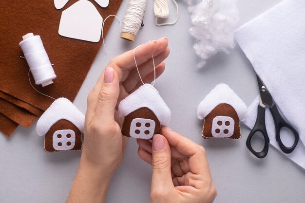 Christmas toy gingerbread house is ready.