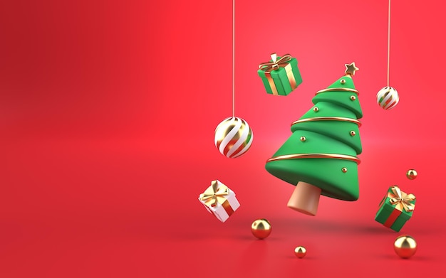 Foto albero di natale 3d rendering