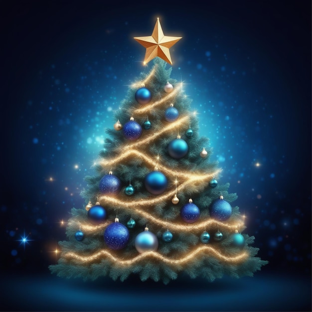 christmas tree adorned with twinkling lights shimmering ornaments centered red backdrop imbued