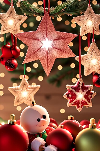 Фото Рождественская елка и снеговик