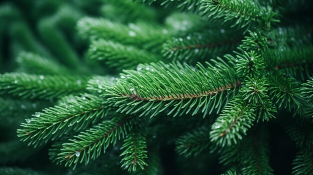 Photo christmas tree background christmas tree branch close up ai generate