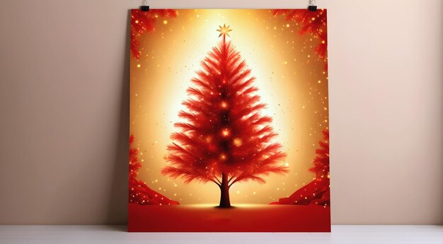 Foto banner festivo di progettazione del fondo dell'albero di natale con il modello del nuovo anno del testo dello spazio della copia