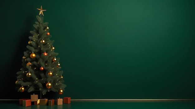 Christmas tree background Illustration AI GenerativexA