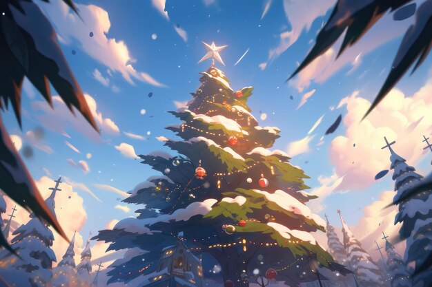 Christmas tree background wallpaper