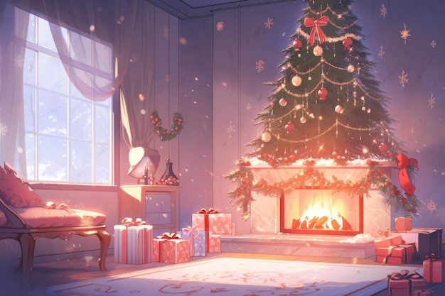 Christmas tree background wallpaper