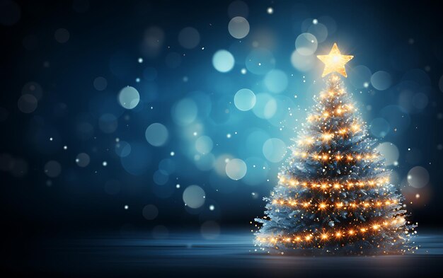 Christmas tree background with blurred light