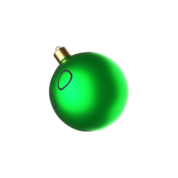 Christmas tree ball isolated on white background 3d illustration