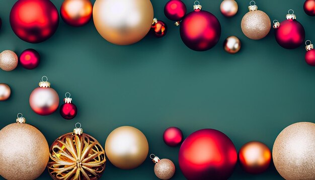 Christmas tree balls hanging from ceiling as christmas decoration background