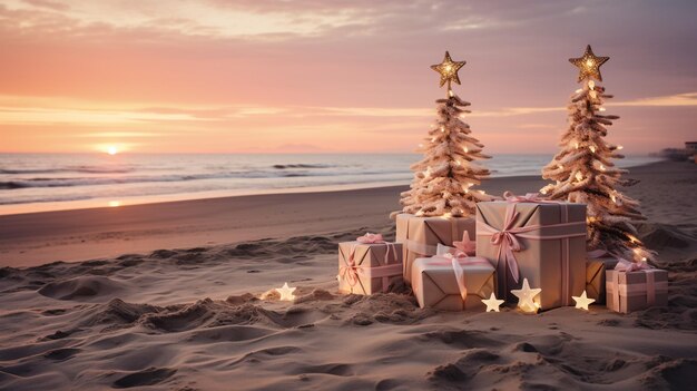 Christmas tree on the beach