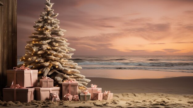 Christmas tree on the beach