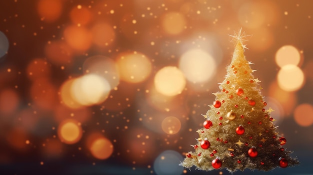 Christmas tree on bokeh background Christmas and New Year concept