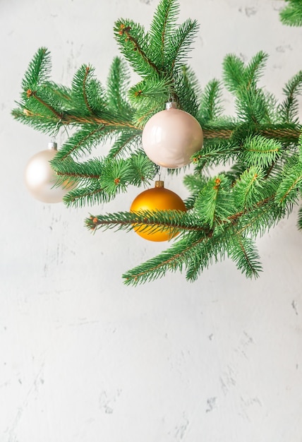 Christmas tree branch with decoration