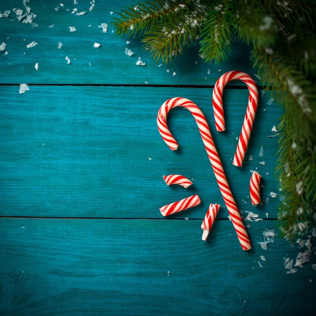 Christmas tree branch with decorations