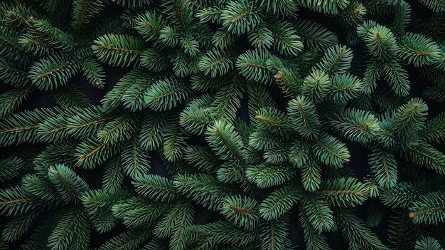 Foto rami di albero di natale su uno sfondo scuro