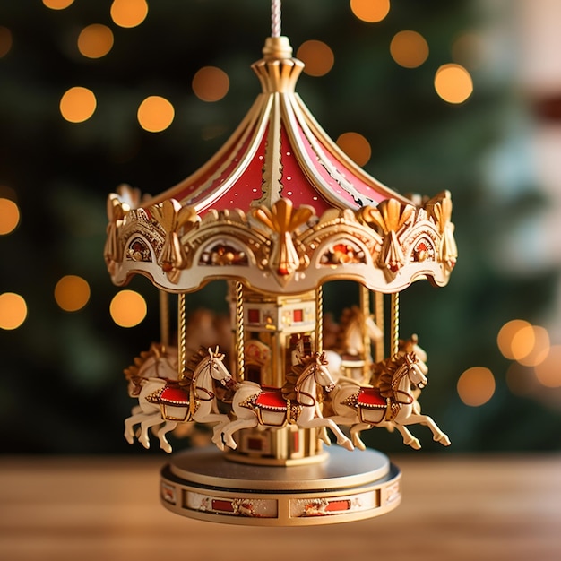 Premium AI Image Christmas tree carousel ornament