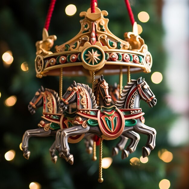 Premium AI Image Christmas tree carousel ornament