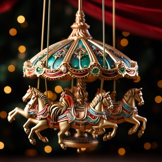 Premium AI Image Christmas tree carousel ornament