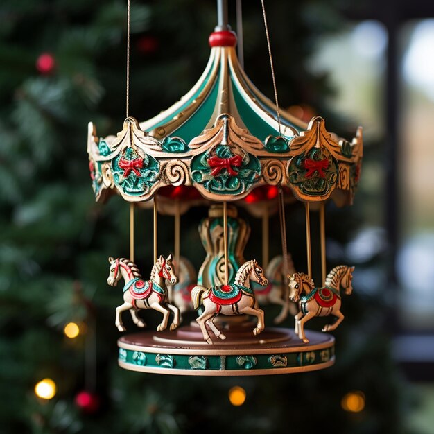 Premium AI Image Christmas tree carousel ornament