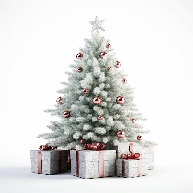 Рождественская елка и рождественские подарочные коробки